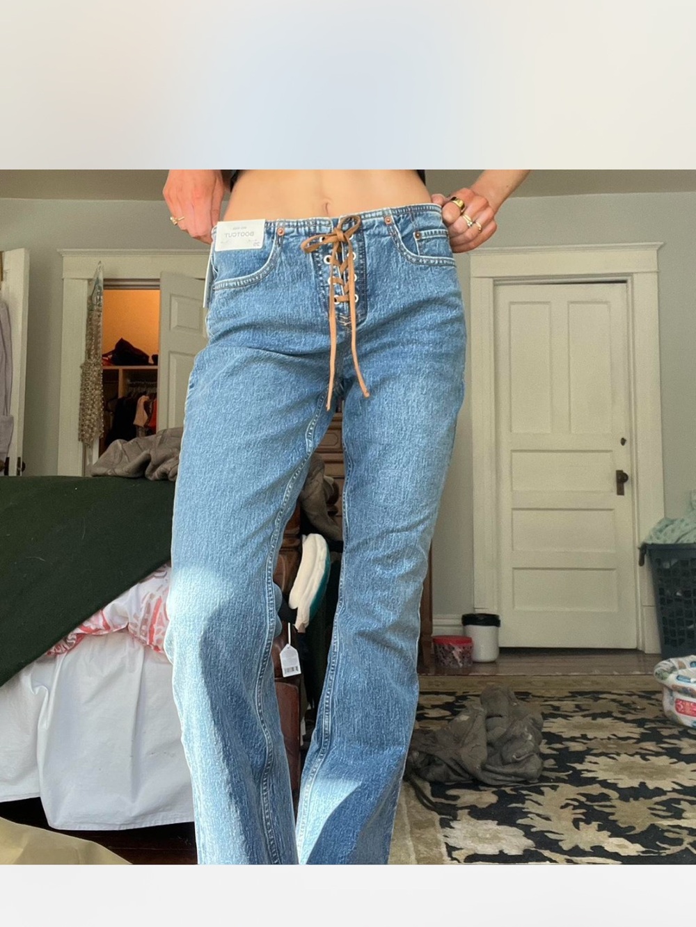 Abercrombie & Fitch Suede lace up jeans